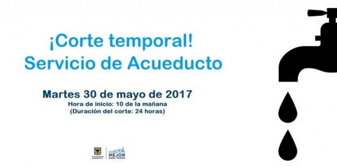 Cortes de servicio de acueducto 30 mayo