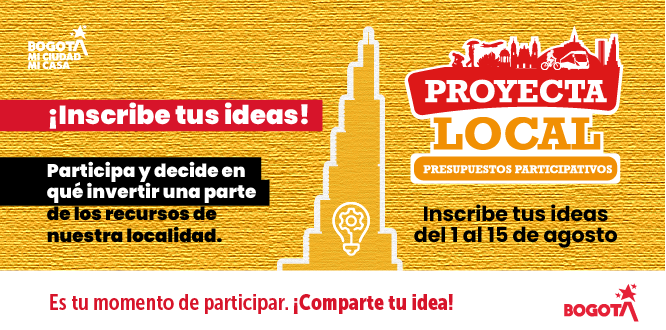 Alcaldía Local de Santa Fe abre la recepción de ideas ciudadanas para Proyecta Local 2026 Del 1 al 15 de agosto, los habitantes de la localidad de Santa Fe podrán registrar sus ideas de manera individual.