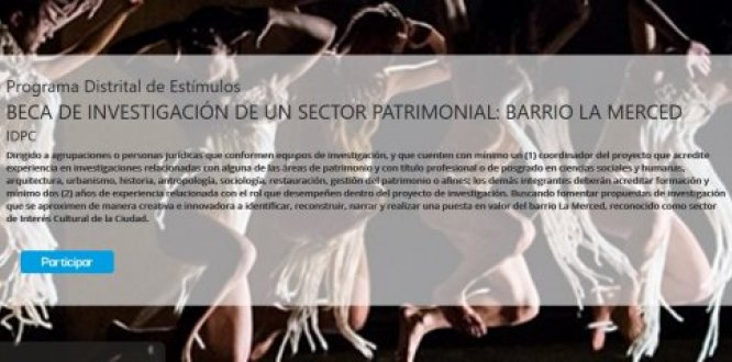 INSCRÍBETE EN EL PROGRAMA DISTRITAL DE ESTÍMULOS 2018