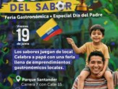 Afiche de la Copa del Sabor, feria gastronómica para celebrar el Día del Padre en el Parque Santander de Santa Fe.